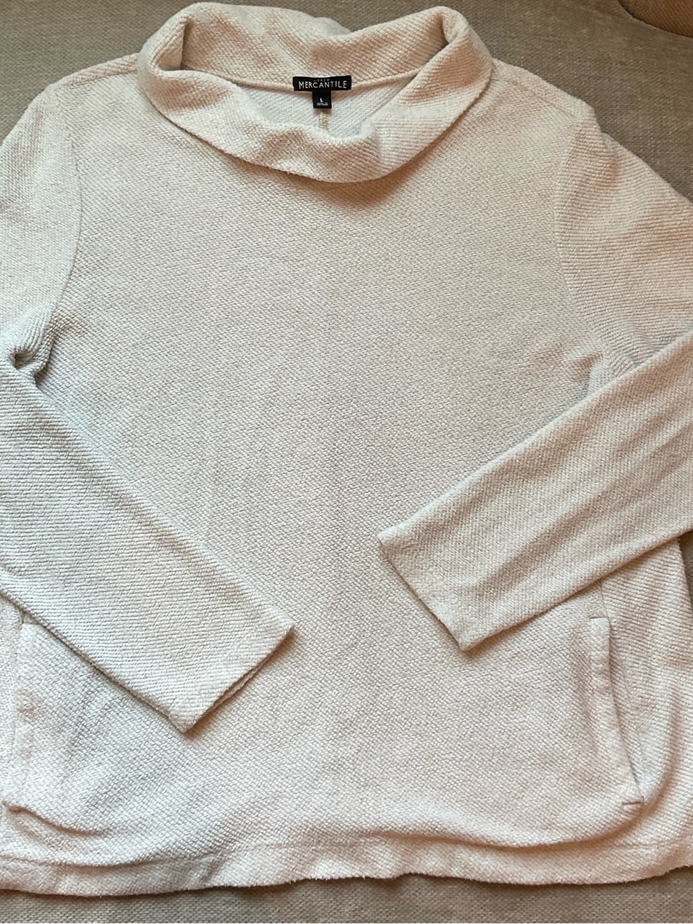 J. Crew Soft Cream Cowlneck Sweater with Pockets
